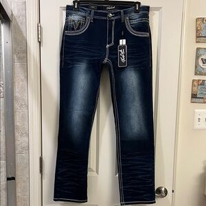True Luck Men's Dark Blue Jeans